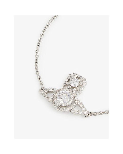 Vivienne Westwood White Norabelle Brass And Cubic Zirconia Bracelet