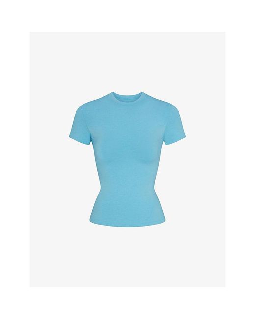 Skims Blue Slim-Fit Cotton-Jersey T-Shirt