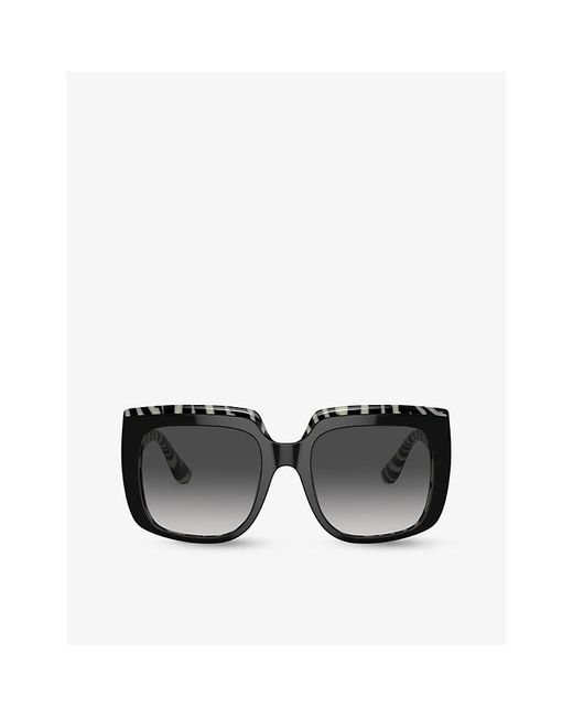 Dolce & Gabbana Black Dg4414 Square-frame Acetate Sunglasses