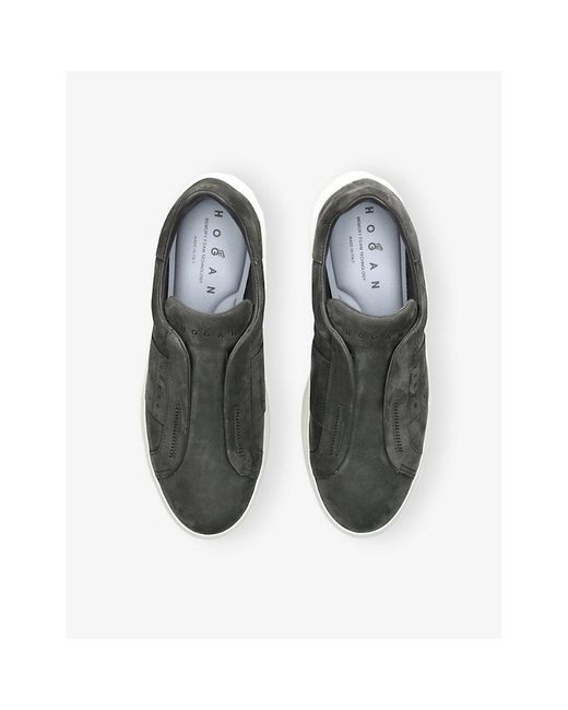 Hogan Gray Fascia Slip-On Suede Trainers for men