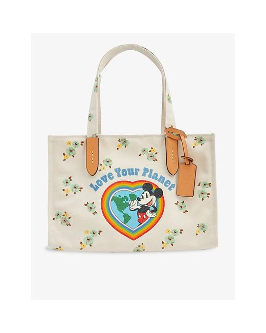 COACH White Disney X Recycled Canvas Tote Bag