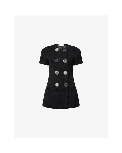 Dries Van Noten Black Bonny Jewel-Embellished Woven Jacket