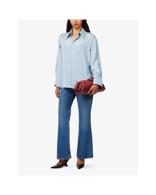 Bottega Veneta Blue Mid-Rise Flare-Leg Denim Jeans