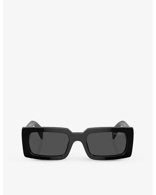 Prada Black Pr A07s Pillow-frame Acetate Sunglasses for men