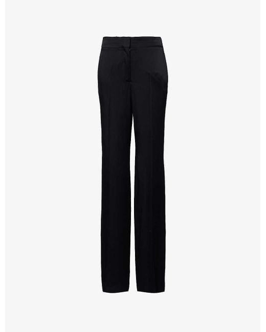Stella McCartney Black Darted Mid-rise Straight-leg Woven Trousers