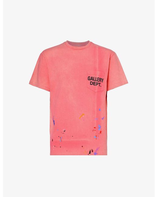 GALLERY DEPT. Pink Vintage Paint Ribbed-trim Cotton-jersey T-shirt for men