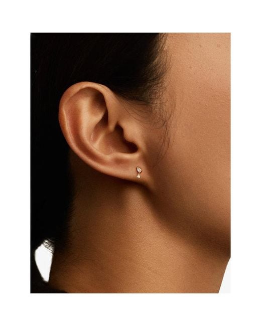 Missoma White Pear 9Ct And Lab Grown Diamond Single Stud Earring