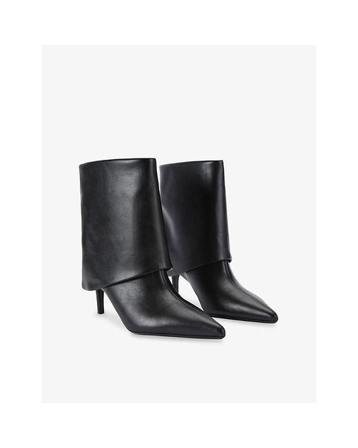 KG by Kurt Geiger Black Fate Faux-Leather Heeled Ankle Boots