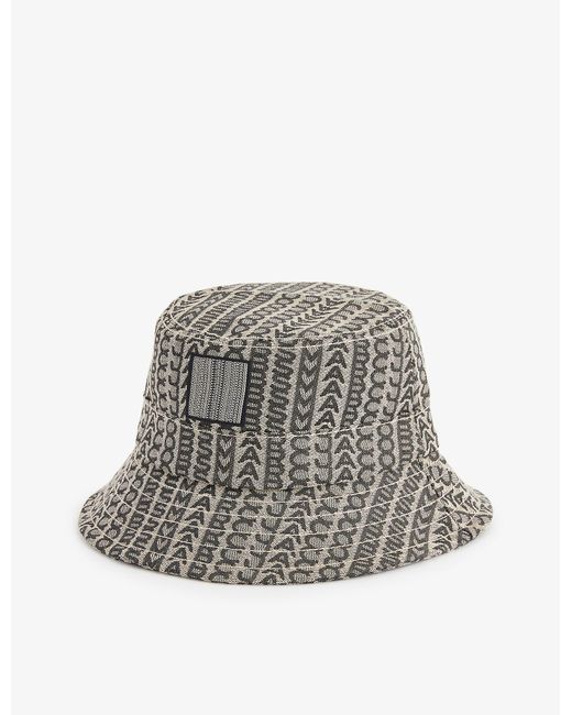 Marc Jacobs Synthetic Monogram-print Woven Bucket Hat in White | Lyst ...