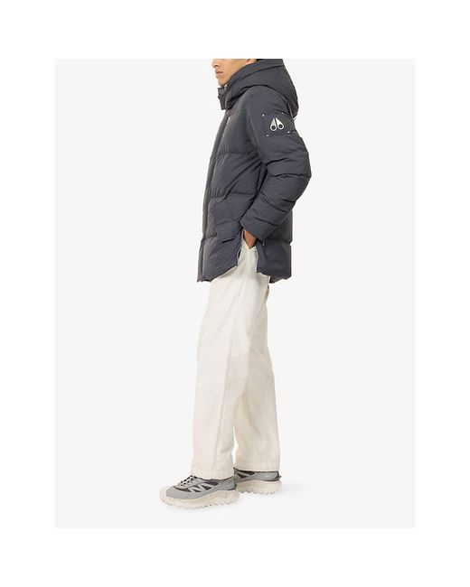Moose Knuckles Blue Everest 3Q Puffer Hooded Woven-Down Jacket for men
