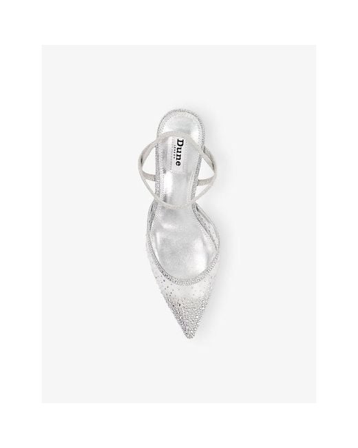 Dune White Charismatic Mesh Sling-Back Courts