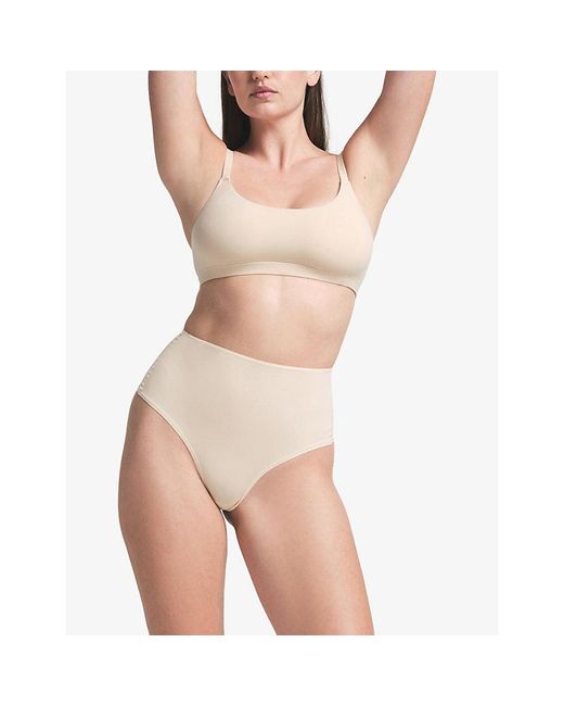 Skims White Fits Everybody High-Rise Stretch-Jersey Briefs