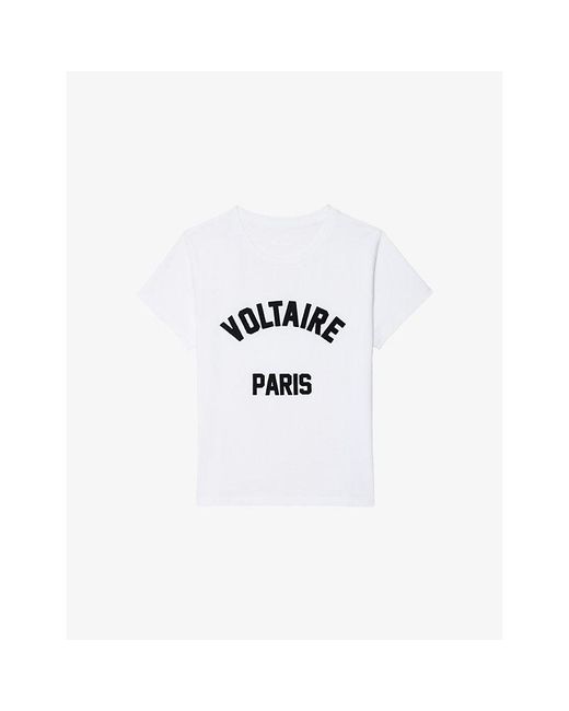 Zadig & Voltaire White Alys Brand-Appliqué Cotton-Jersey T-Shirt