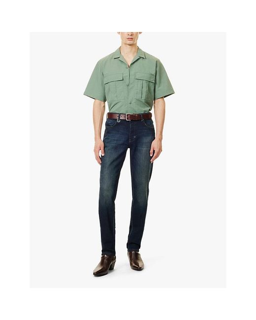 Neuw Blue Lou Brand-Patch Straight-Leg Slim-Fit Stretch-Denim Blend Jeans for men