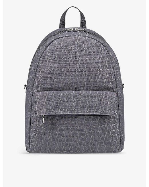 Christian Louboutin Gray Zip N Flap Logo-jacquard Cotton And Leather Backpack for men