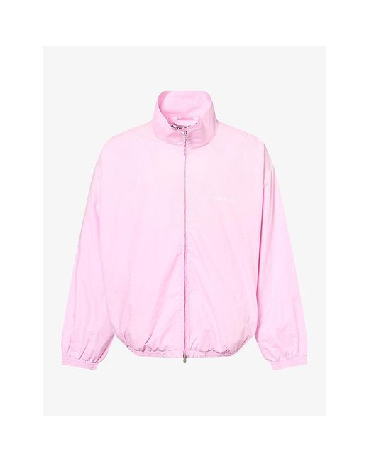 Acne Pink Olando Logo-Print Cotton Track Jacket for men