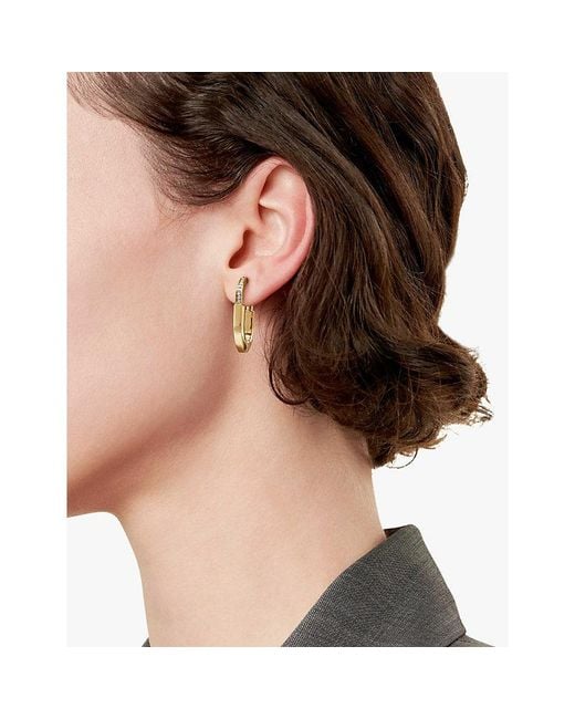 Tiffany & Co Metallic Lock 18Ct- And 0.19Ct Diamond Earrings