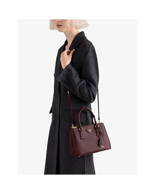 Prada Red Galleria Small Saffiano-Leather Tote Bag