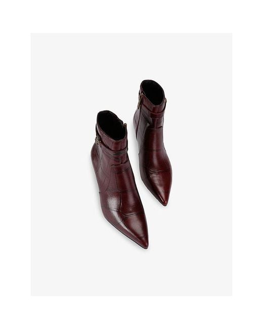 Kurt Geiger Brown Kensington Leather Heeled Ankle Boots