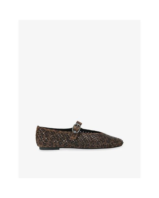 Kurt Geiger Brown Mayfair Suede Ballet Flats