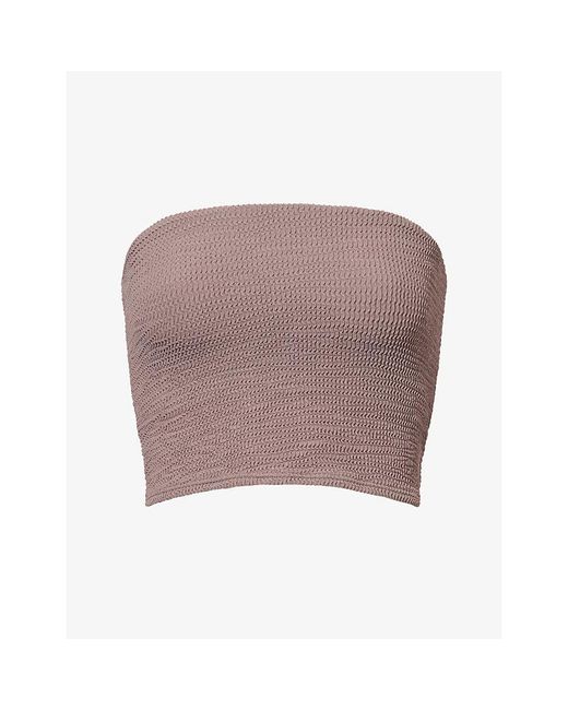 Cheap Monday Brown Laguna Bandeau Crinkle Top