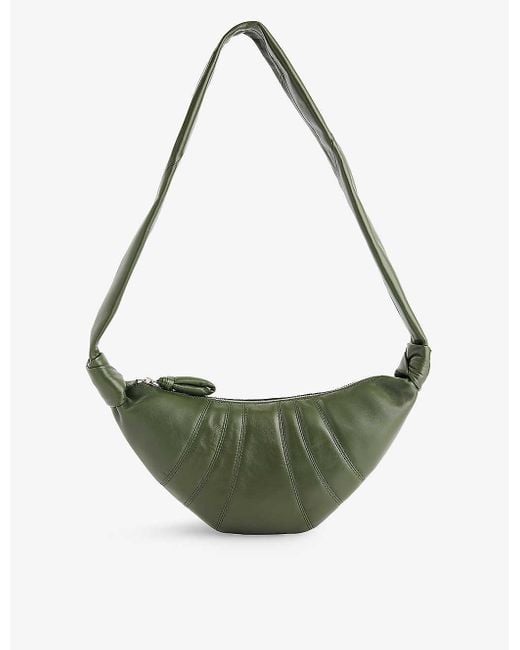 Lemaire Green Croissant Small Leather Cross-body Bag