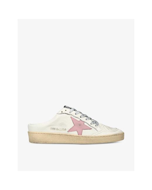 Golden Goose Deluxe Brand Natural Ballstar Sabot Leather Backless Low-top Trainers