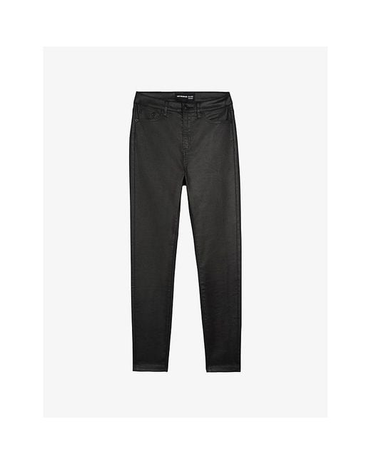 The Kooples Black Skinny-Leg High-Rise Faux-Leather Trousers