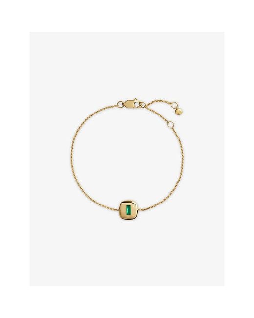 Monica Vinader Metallic Gemdrop 18Ct Vermeil And Onyx Chain Bracelet