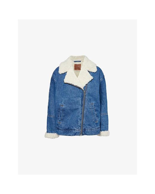 Levi's Blue Sherpa Flight Denim Jacket