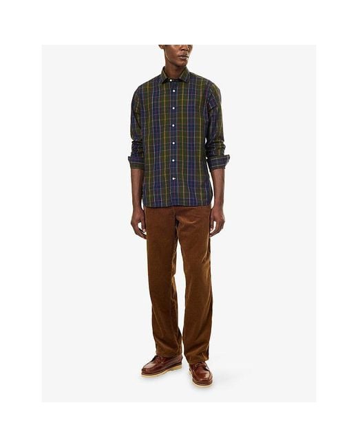Barbour Blue Kenton Checked Cotton Shirt for men