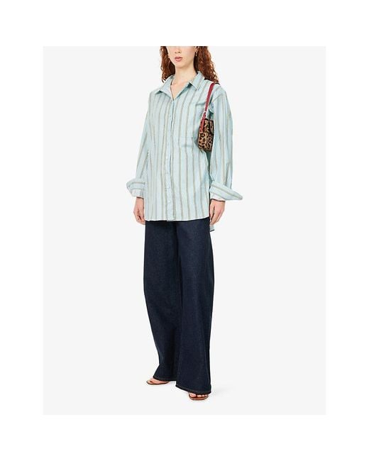 Reformation Blue Cary Low-Rise Slouchy Denim Jeans