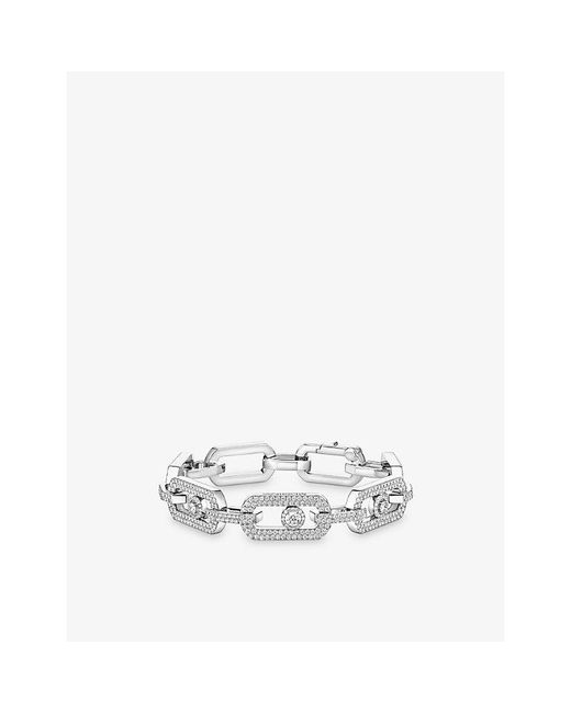 Messika White So Move Xl Pave 18Ct- And 3.28Ct Diamond Bracelet