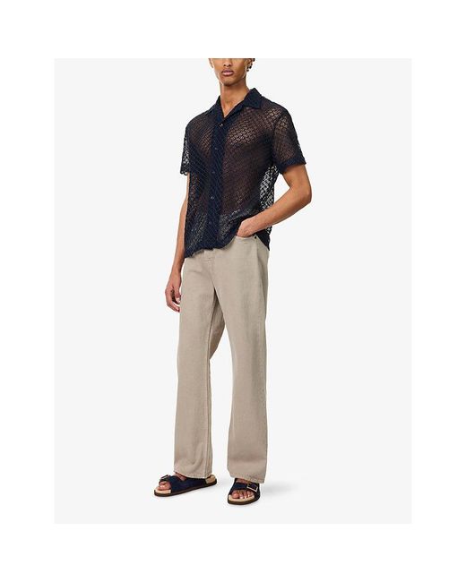 Raith Blue Marcelo Open-Knit Cotton Shirt for men