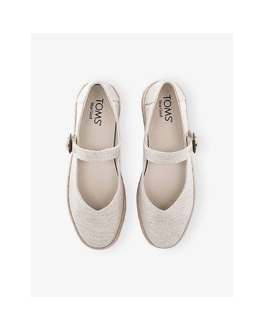 TOMS White Carolina Canvas Mary Jane Shoes
