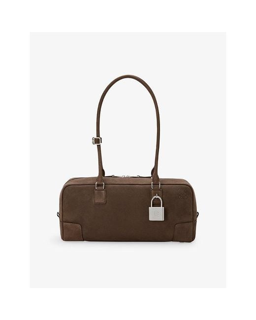 Loewe Brown Amazona 31 Cropped Suede Shoulder Bag