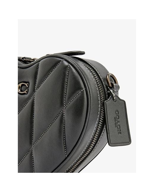 COACH Leather Heart Cross-body Bag in Black