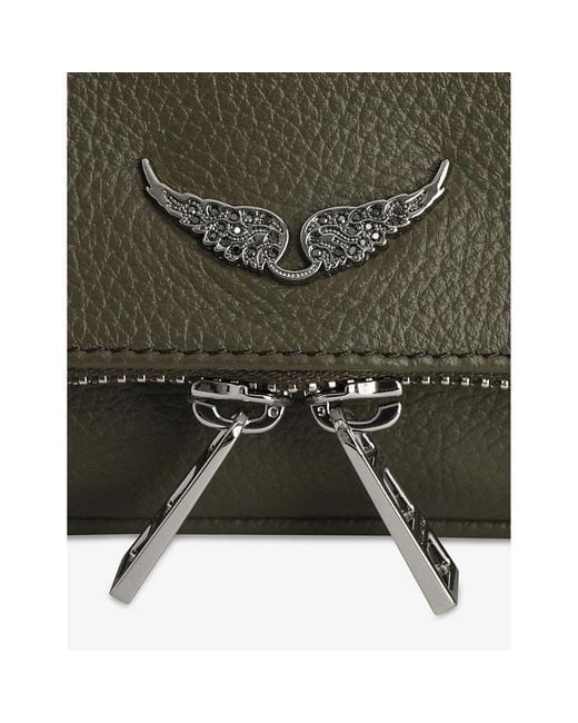 Zadig & Voltaire Green Rock Nano Leather Clutch Bag