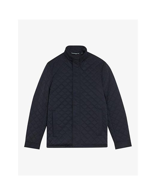Ted Baker Diamondquilt Funnelneck Shell Jacket in Blue for Men Lyst