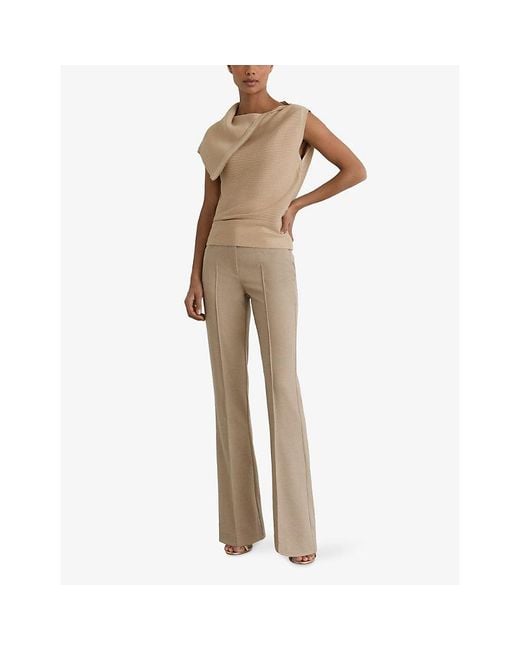 Reiss Natural Laura Asymmetric-Neck Stretch-Knit Vest