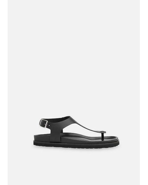 Whistles White Simmi Toe-Post Flat Leather Sandals