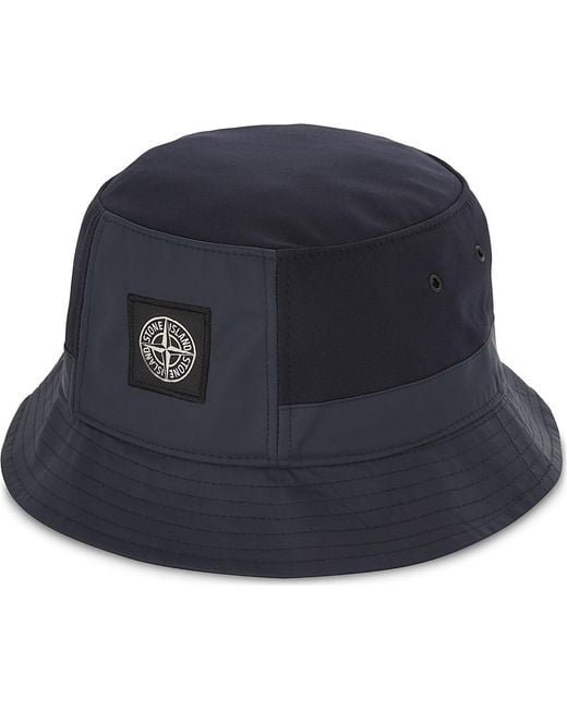 Stone Island Blue Soft Shell Bucket Hat for men