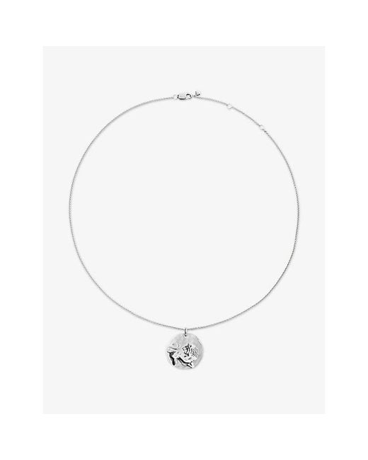 Monica Vinader White Leo Zodiac Sterling- Pendant Necklace