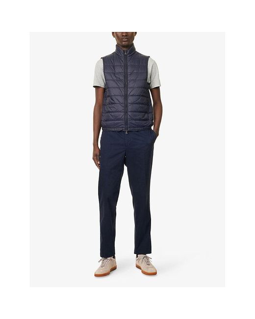 Hackett Blue Chino Kensington Two-Slip-Pockets Stretch-Cotton Trousers for men