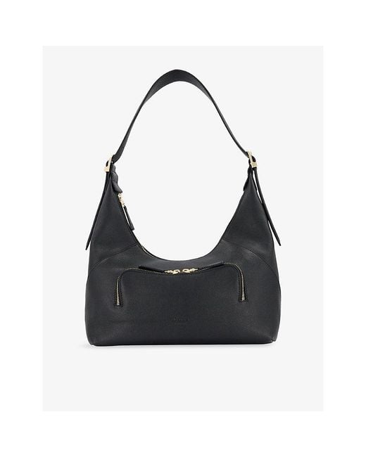 Dune Black Defiant Leather Shoulder Bag
