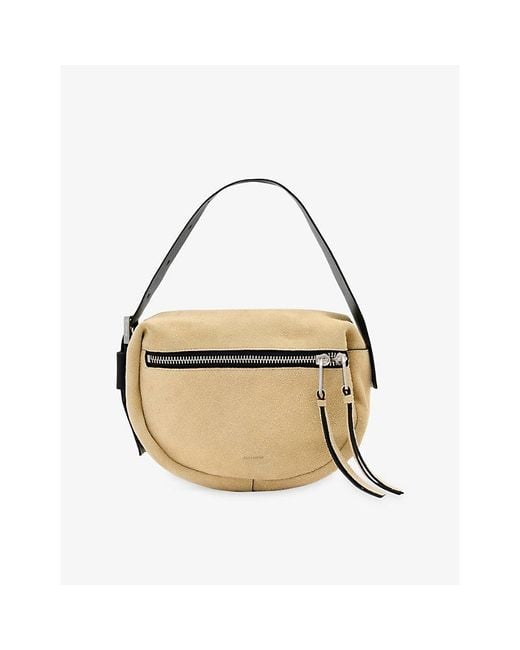 AllSaints Metallic Noemi Mini Suede Shoulder Bag