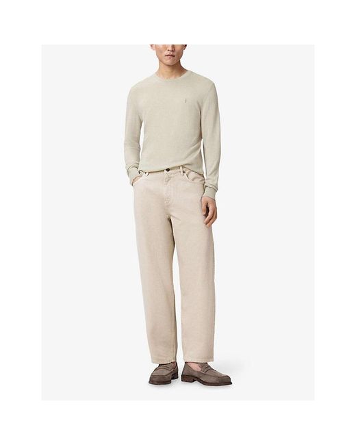AllSaints Natural Mode Merino Marl-Pattern Wool Crew Jumper for men