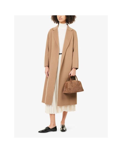 Max Mara Natural Esturia Belted Wool Coat