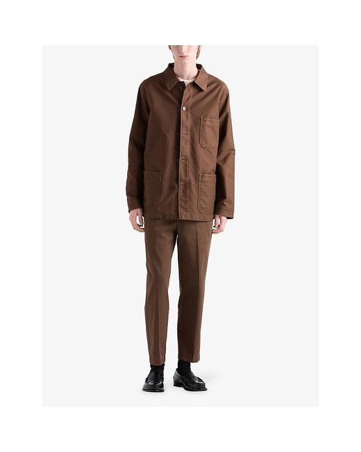 Prada Brown Cotton Blouson Jacket for men