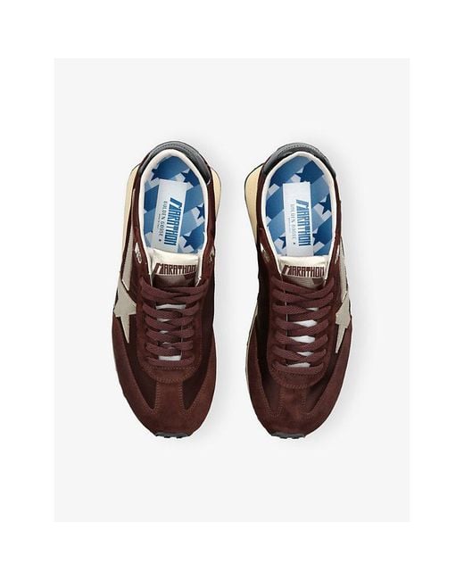 Golden Goose Deluxe Brand Brown Marathon Woven And Suede Trainers for men